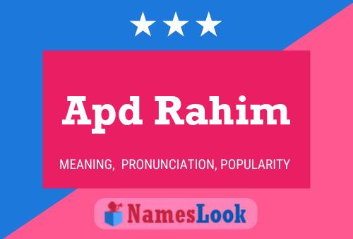 Affiche de nom Apd Rahim