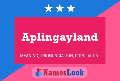 Affiche de nom Aplingayland