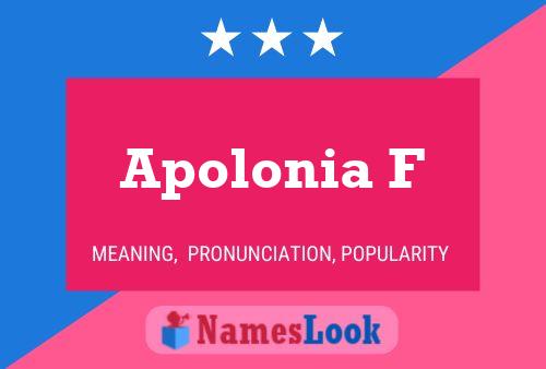 Affiche de nom Apolonia F