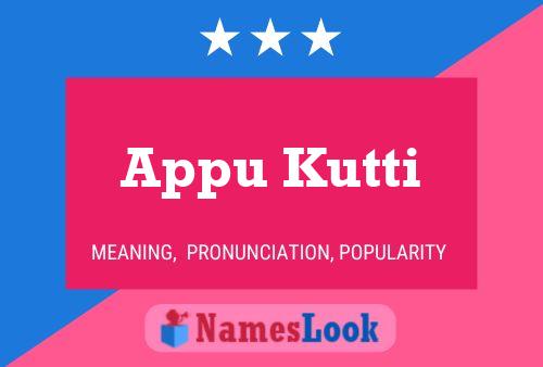 Affiche de nom Appu Kutti