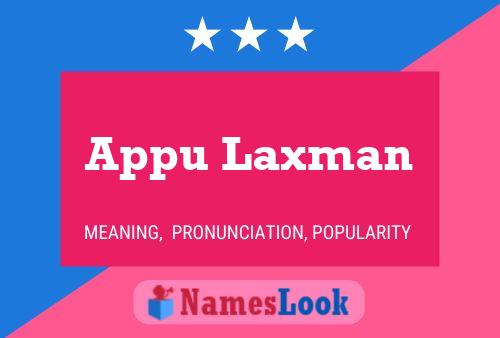 Affiche de nom Appu Laxman