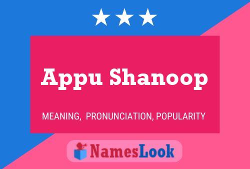 Affiche de nom Appu Shanoop