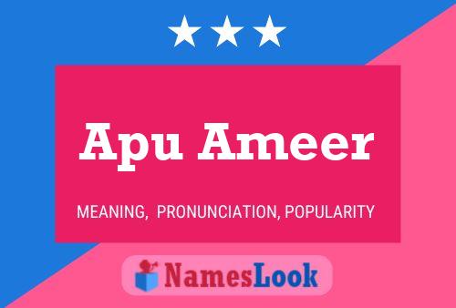 Affiche de nom Apu Ameer