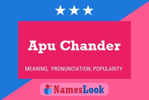 Affiche de nom Apu Chander