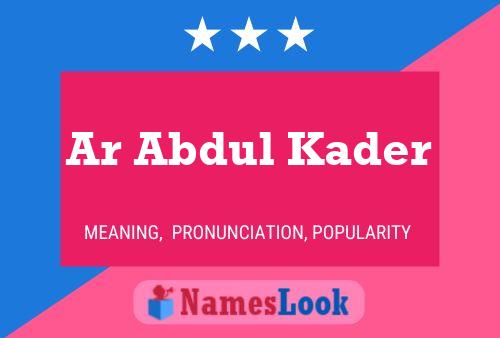 Affiche de nom Ar Abdul Kader