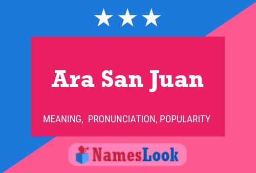 Affiche de nom Ara San Juan