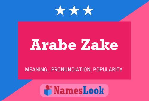 Affiche de nom Arabe Zake