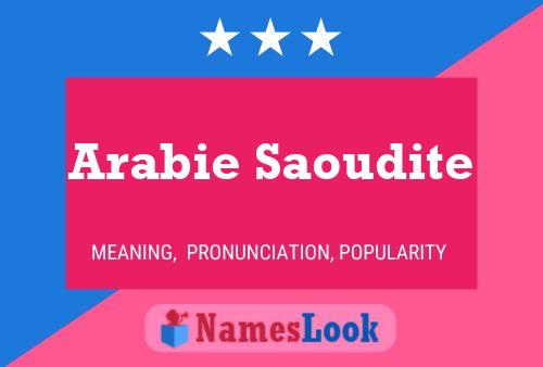 Affiche de nom Arabie Saoudite