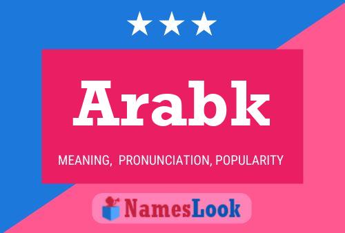 Affiche de nom Arabk