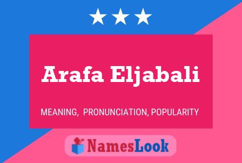 Affiche de nom Arafa Eljabali