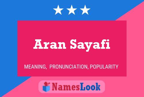 Affiche de nom Aran Sayafi