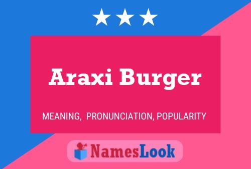 Affiche de nom Araxi Burger