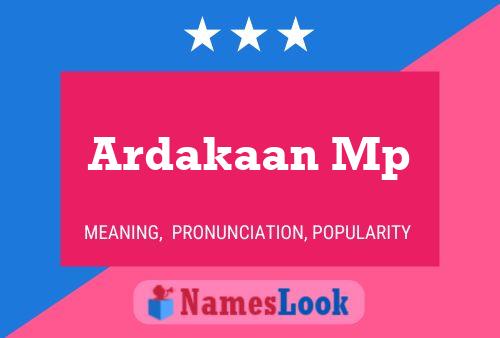 Affiche de nom Ardakaan Mp