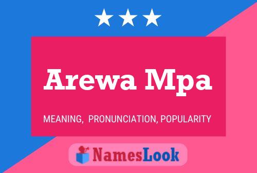 Affiche de nom Arewa Mpa