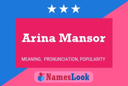 Affiche de nom Arina Mansor