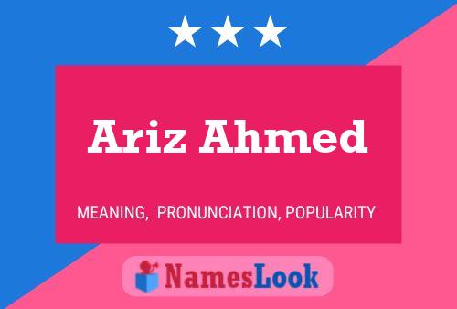 Affiche de nom Ariz Ahmed