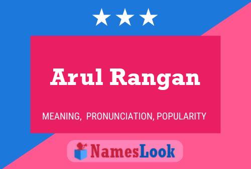 Affiche de nom Arul Rangan