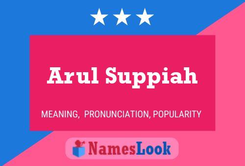 Affiche de nom Arul Suppiah