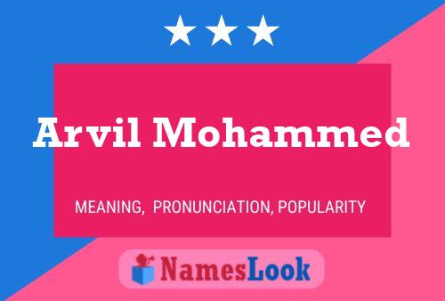 Affiche de nom Arvil Mohammed