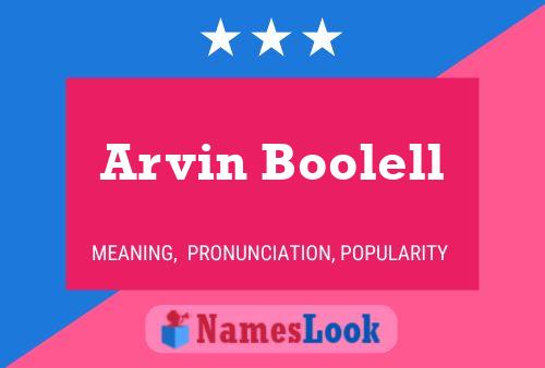 Affiche de nom Arvin Boolell