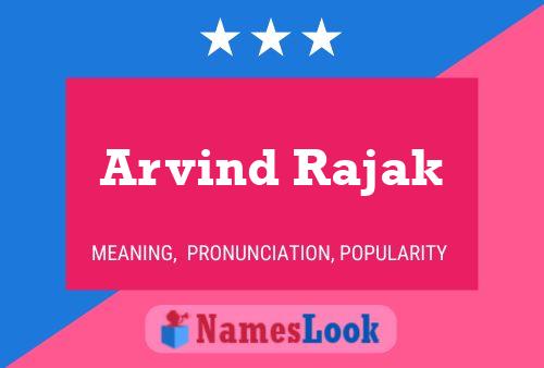 Affiche de nom Arvind Rajak