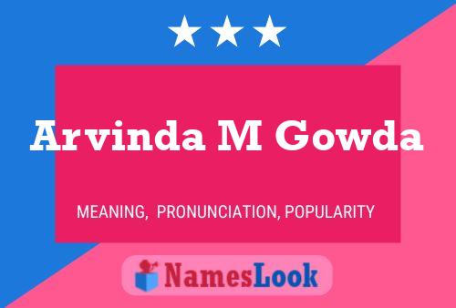 Affiche de nom Arvinda M Gowda