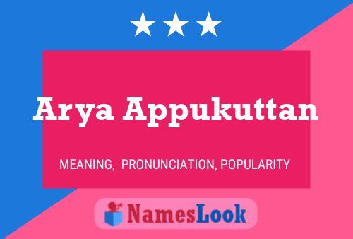 Affiche de nom Arya Appukuttan