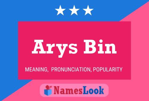 Affiche de nom Arys Bin