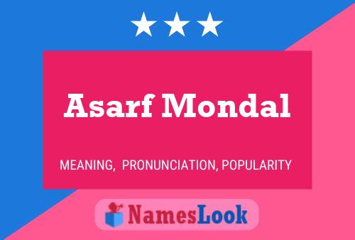 Affiche de nom Asarf Mondal