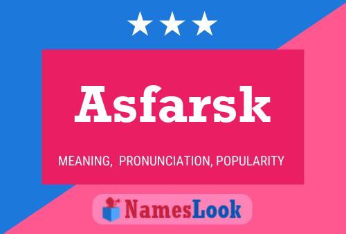 Affiche de nom Asfarsk