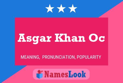 Affiche de nom Asgar Khan Oc