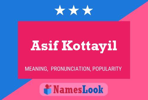 Affiche de nom Asif Kottayil