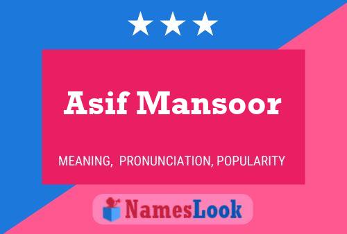 Affiche de nom Asif Mansoor