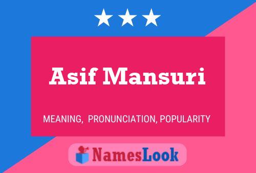 Affiche de nom Asif Mansuri