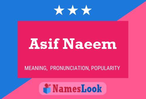 Affiche de nom Asif Naeem