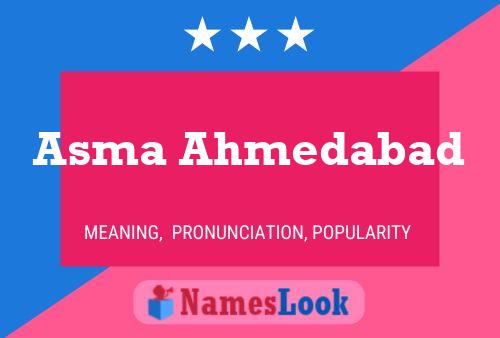 Affiche de nom Asma Ahmedabad