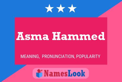 Affiche de nom Asma Hammed