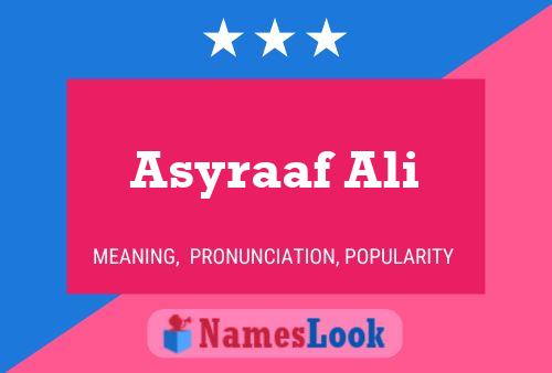 Affiche de nom Asyraaf Ali