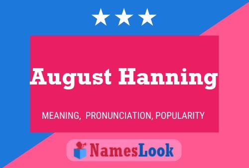 Affiche de nom August Hanning