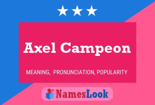 Affiche de nom Axel Campeon