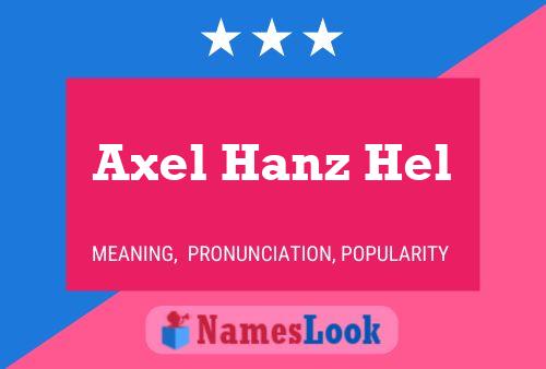 Affiche de nom Axel Hanz Hel