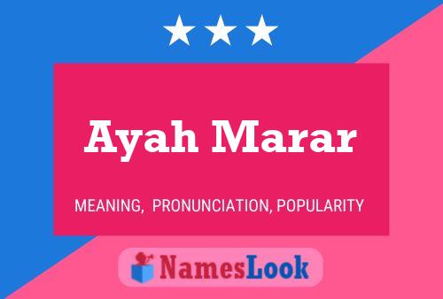 Affiche de nom Ayah Marar