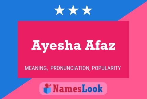 Affiche de nom Ayesha Afaz