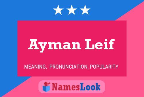 Affiche de nom Ayman Leif