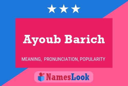 Affiche de nom Ayoub Barich