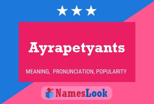 Affiche de nom Ayrapetyants