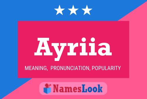 Affiche de nom Ayriia