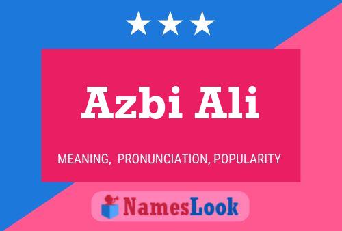 Affiche de nom Azbi Ali