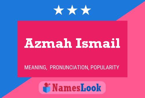 Affiche de nom Azmah Ismail