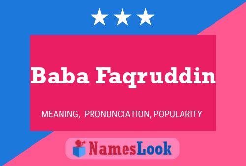 Affiche de nom Baba Faqruddin